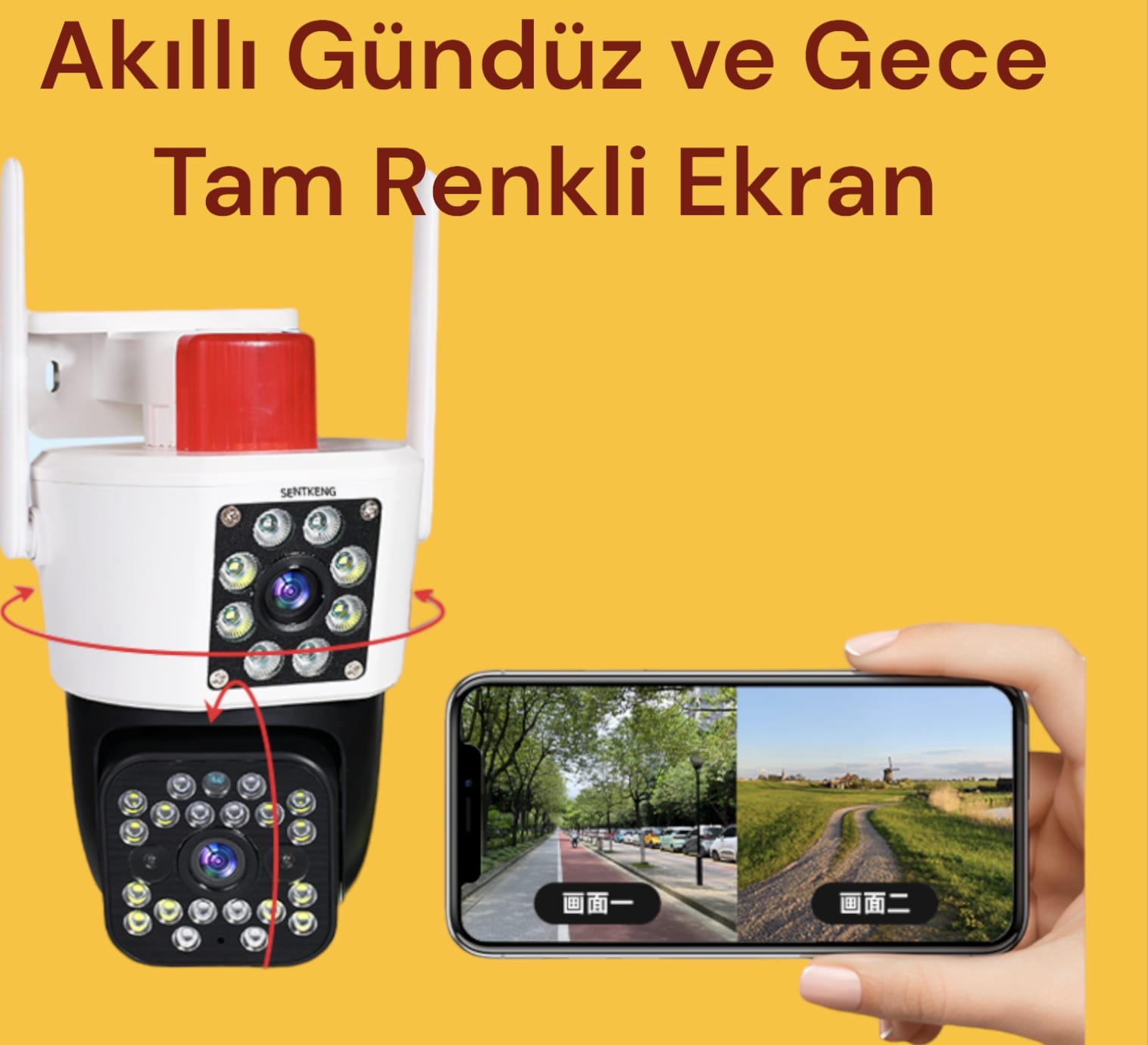 Çift Lens Wifi İP Kamera