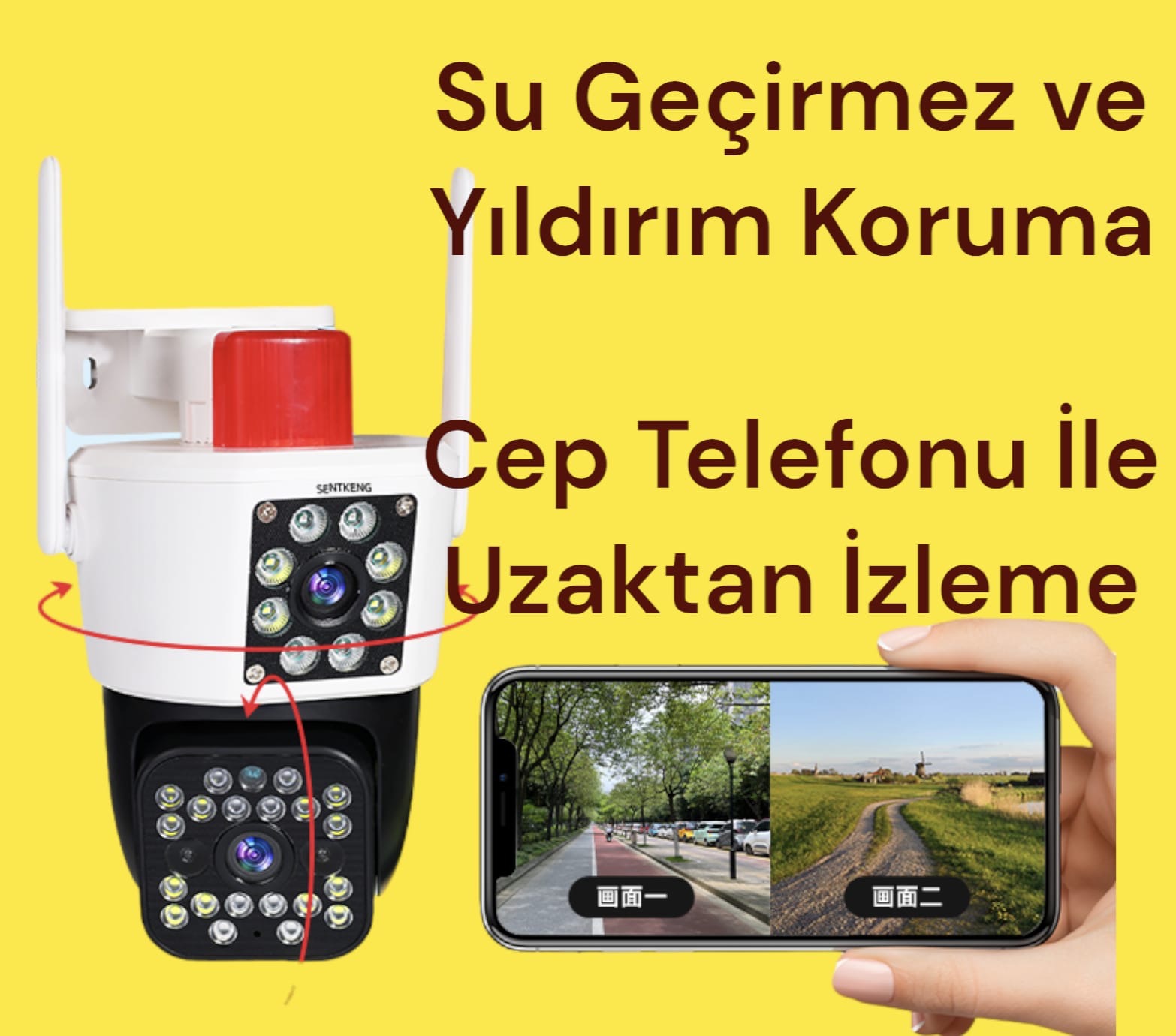 Çift Lens Wifi İP Kamera