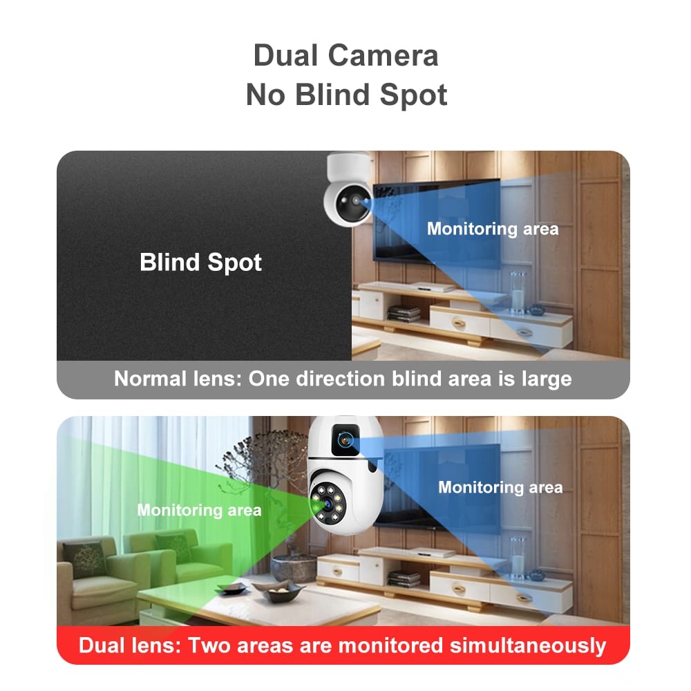 4 MP Çift  Lens Wifi Ampul Kamera